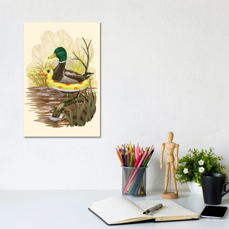 Canard en formation, H 8 po x l 12 po x P 0,75 po, Pas de tapis, Toile tendue