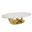 Table basse moderne en faux marbre, tables contemporaines en pierre de Sinte avec base en acier inoxydable-2008958023