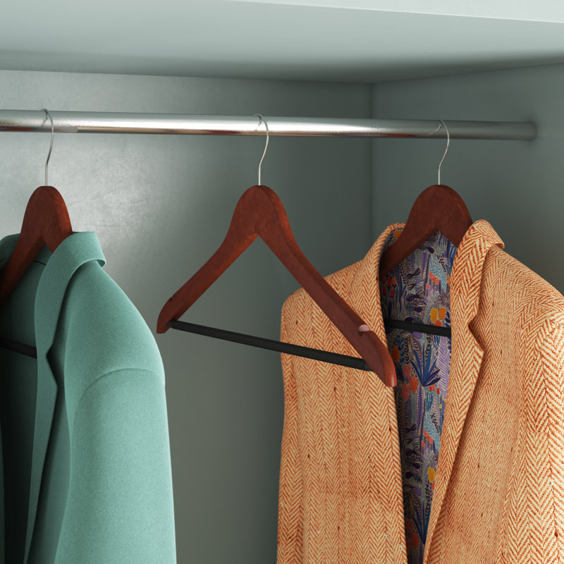 Cherry Wood Non-Slip Swivel Clothes Hangers, 24-Pack