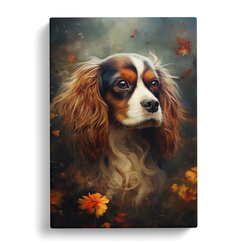 Cavalier King Charles Spaniel Digital - Wrapped Canvas, 60cm H x 40cm W x 3cm D