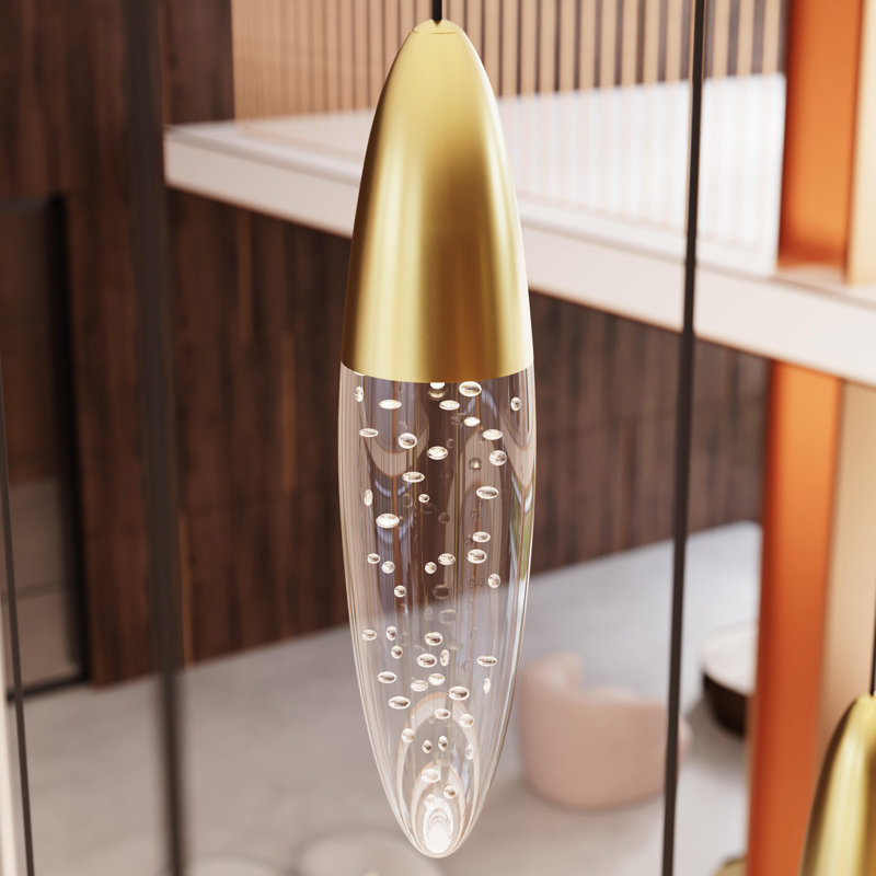 Sultana 12 - Light LED Pendant, Polished Brass/White