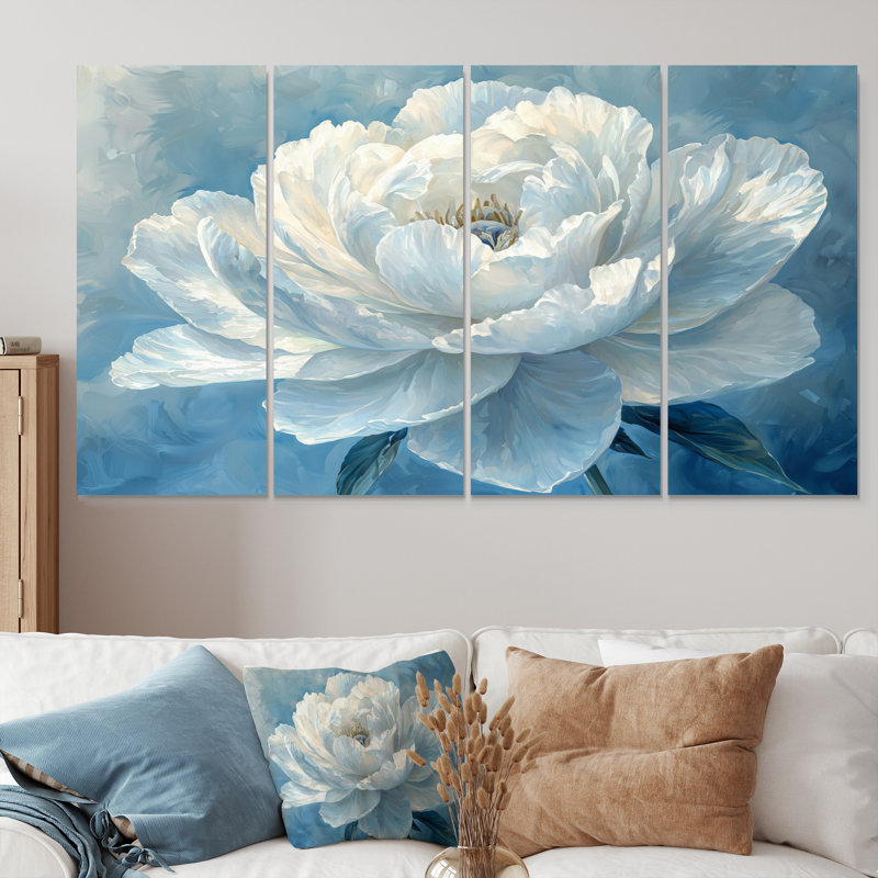 Evelyn - Poppies Wall Art - ensemble d'art mural traditionnel, H 28 po x l 48 po, 4