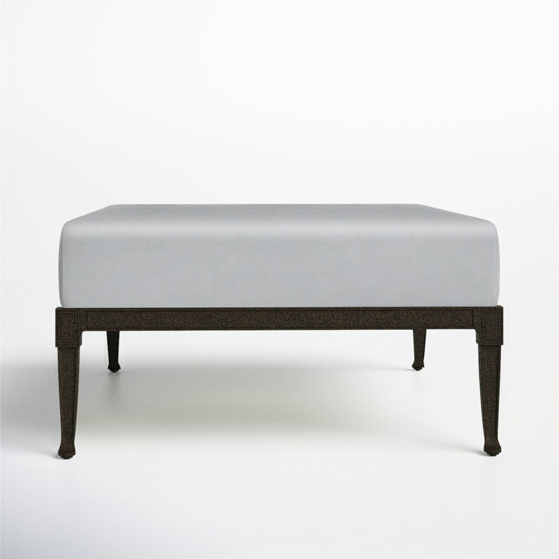 Wiltshire Outdoor Ottoman, Chestnut Brown, Canvas Navy Sunbrella® Canvas