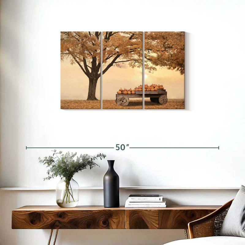 Alvord Autumn Leaves And Pumpkins Please, 20" H x 33" W