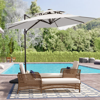  120" Patio Cantilever Umbrella with Tilt