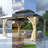 13 ft x 11 ft Outdoor Solid Wood Gazebo - Patio Galvanized Steel Hardtop Gazebo-99248028