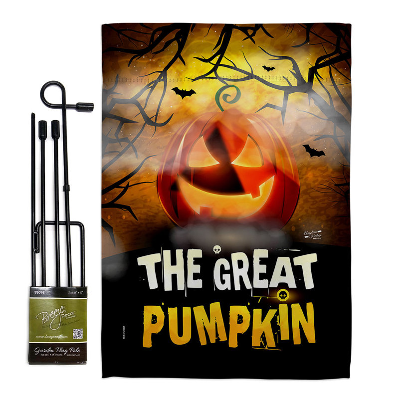Double Sided 18.5'' H x 13'' W Polyester Halloween Flag Set