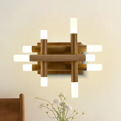 Bembry Modern Iron Flush Mount Wall Sconce with LED Lights and Remote