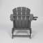 Chaise Adirondack pliante en PEHD avec porte-gobelet double - Chaise Adirondack en composite avec texture bois -, gris-1740793854