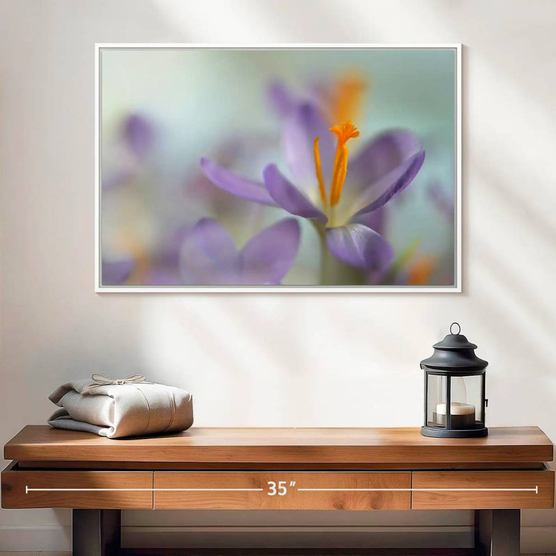 Pastel printanier, Cadre flottant blanc, 25 po x 17 po