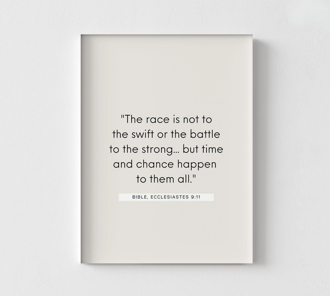 WeFrameArt Ecclesiastes 9:11 Print, Framed Motivational Religious Bible ...