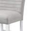 Ensemble de 2 chaises à hauteur de comptoir en velours gris et blanc à finition brillante élisaveta (ensemble de 2)