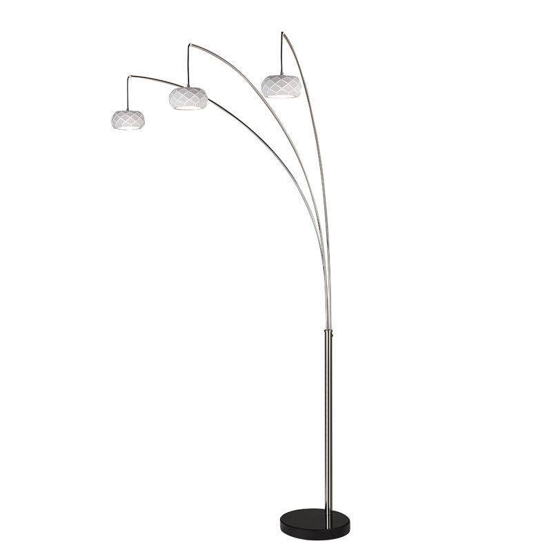 Kellisa 90'' Polished LED Tree Floor Lamp with USB, White