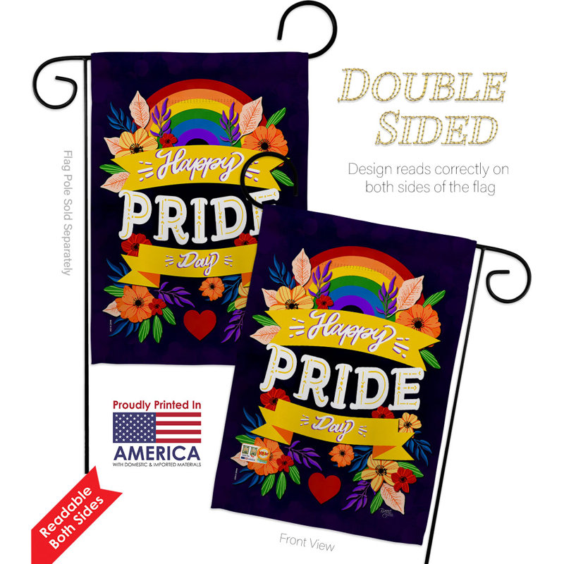 Drapeau de jardin en polyester 2 côtés 18,5 x 13 po