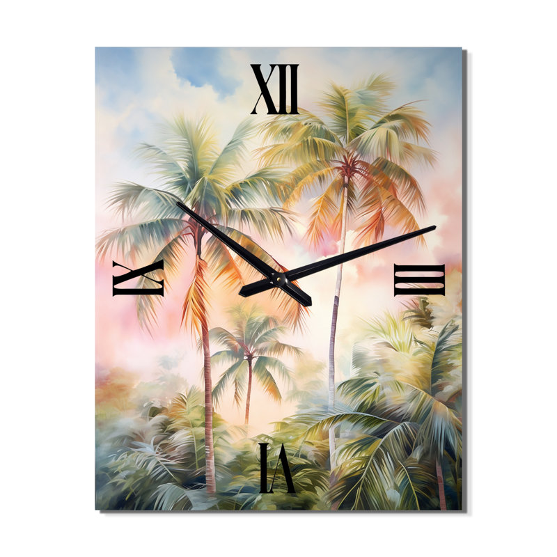 Jelina - Horloge murale moderne florale, Moyen