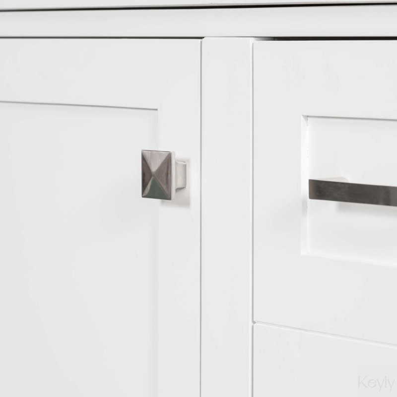 Meuble-lavabo simple 30 po avec plateau Solmayra, Blanc