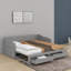 Lit de jour simple en bois avec couchette et tiroirs de rangement-1391266032