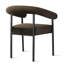 Chaise rembourrée moderne avec accoudoirs courbés-19420283