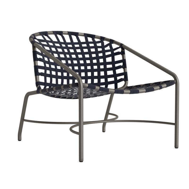 Kantan Outdoor Lounge Chair, Mica/Marine Suncloth Lace