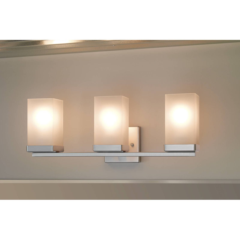 90 Degree Modern Dimmable 3-Light Wall Mounted Bathroom Vanity Lighting Fixture, Brushed Nickel, 3