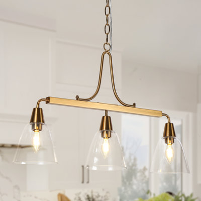 Luminaire suspendu pour îlot de cuisine 3 lumières l 27,6 po Azevedo