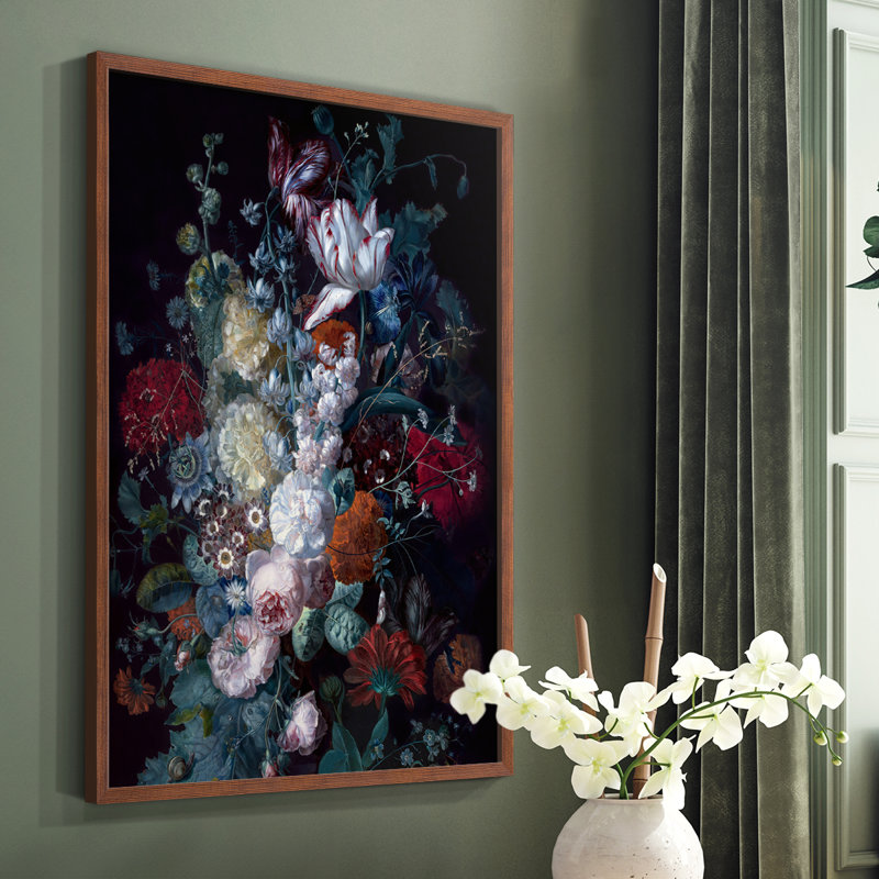 Splendid Flowers, reproduction encadrée - bois massif, Brun, H 10 po x l 8 po