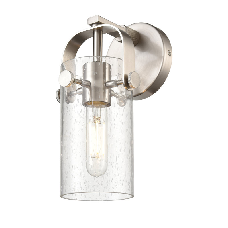 Siglerville Armed Sconce, Seedy, Satin Nickel