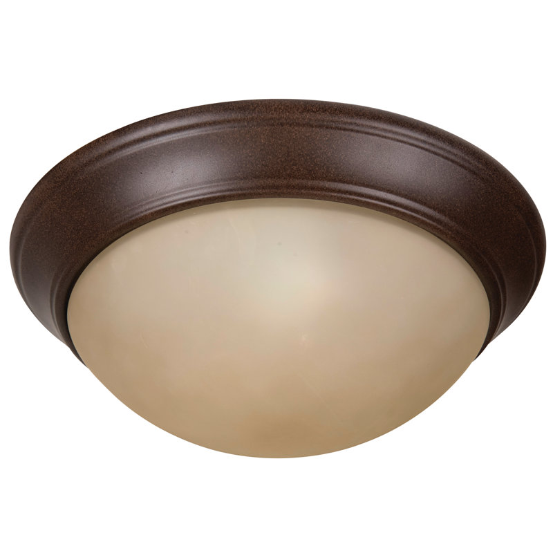 Berwyn Glass Flush Mount, Oiled Bronze, Amber
