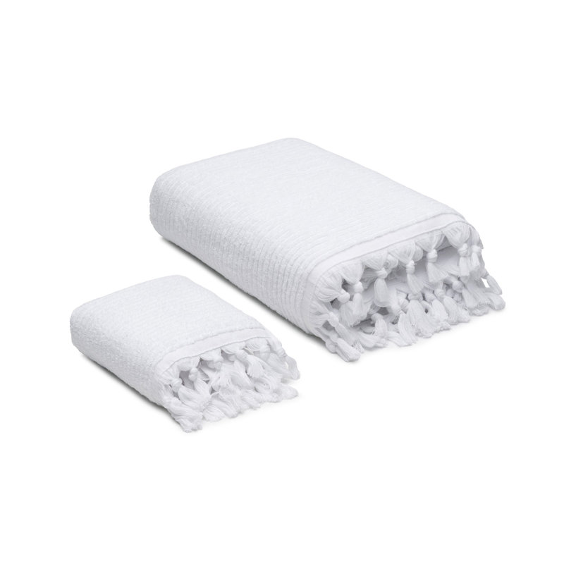 Essuie-mains et serviettes en coton, White