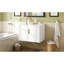 Meuble-lavabo vintage de 76 cm (30 po) avec lavabo en céramique à 3 trous, 2 portes, étagère réglable, fixation murale, finition anti-rayures, lavabo facile à nettoyer avec trous, style minimaliste, rangement, construction.