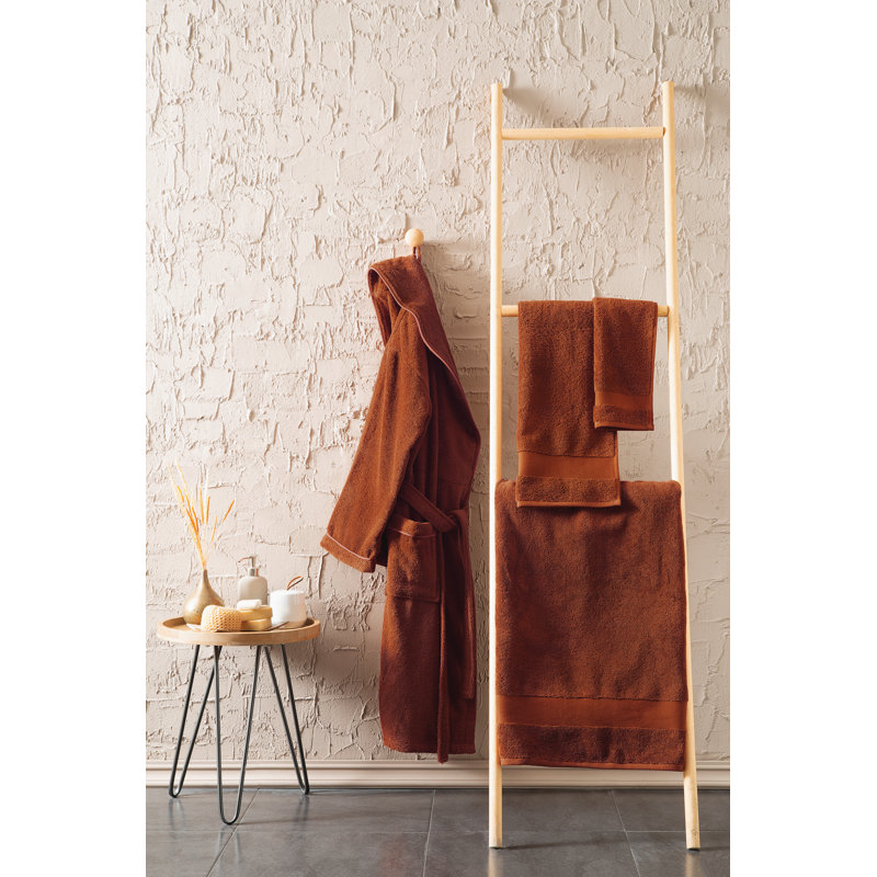 Peignoir mi-mollet en coton avec poches Labarbera, G / TG, Rouge