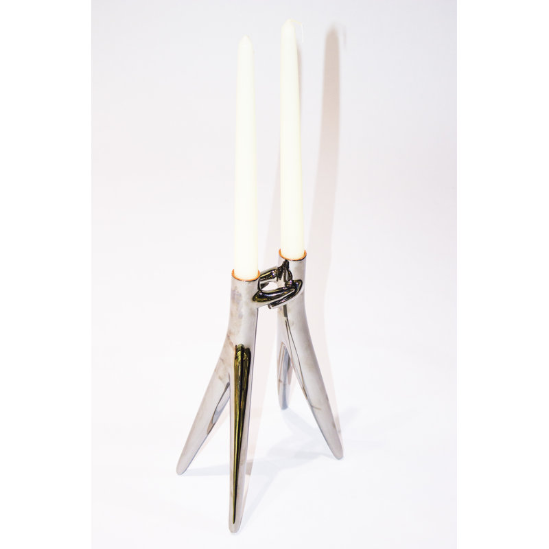 Abbracciaio Candlestick, Gun Barrel Gray