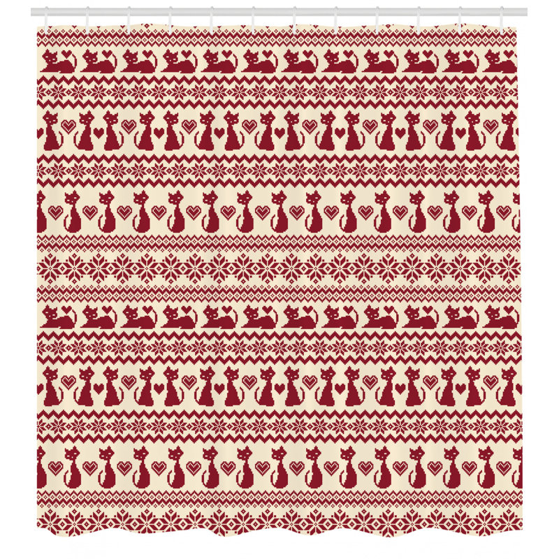 Ensemble de rideau de douche nordique et crochets, H 70 po x l 69 po