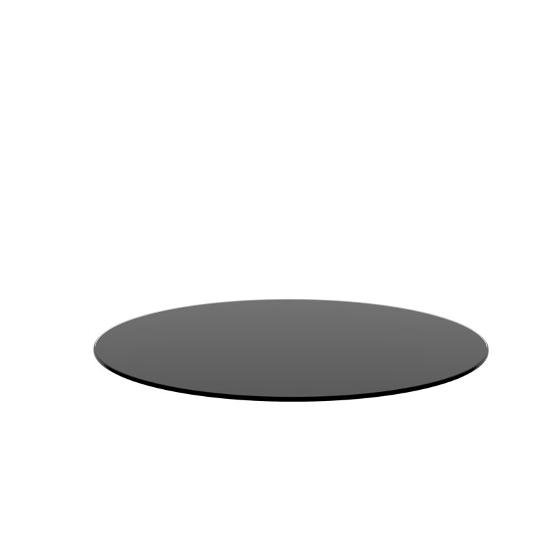Plateau de table rond en verre trempé, Noir, H 0,24 po x l 20,1 po x P 20,1 po
