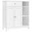Bathroom Floor Cabinet, Kitchen Freestanding Storage Organizer, Large Side Cabinet With Doors, Drawer & Adjustable Shelves For Living Room, Entryway, 12" D X 29.5" W X 31.5" H, White