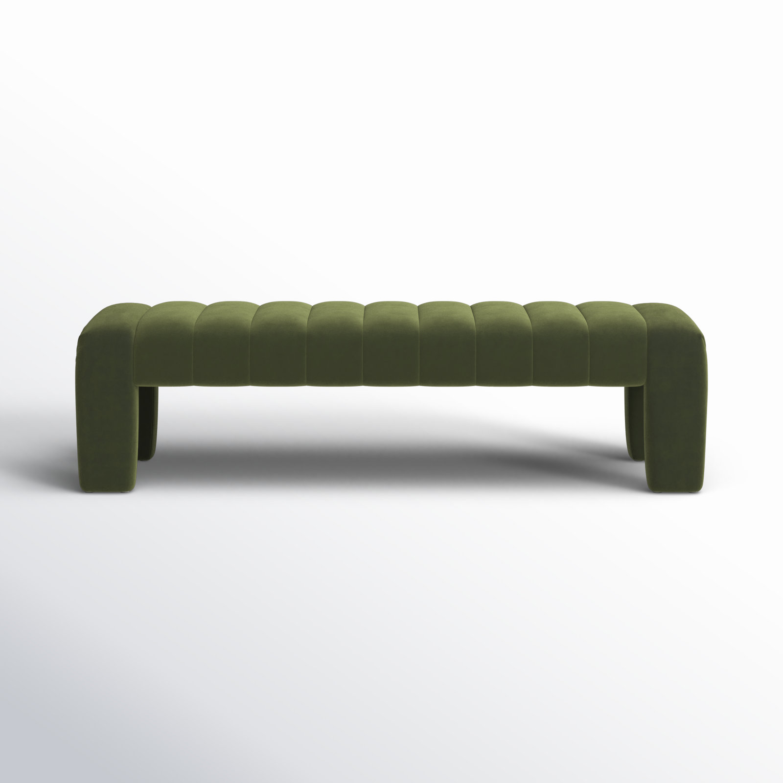 Gliese 63" Velvet Bedroom Bench, Forest Green Velvet