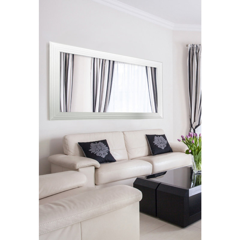 Efrat Wood Flat Wall Mirror, 66cm x 30cm, White