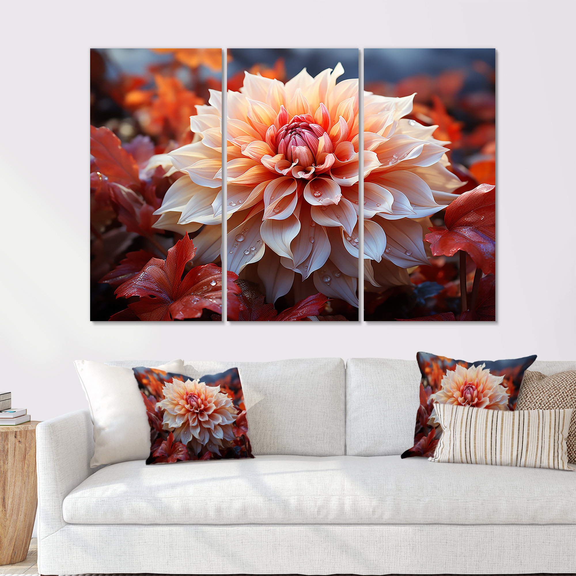 Lark Manor Red Dahlias Delight - Dahlia Wall Art Print Set - Wayfair Canada