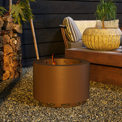 19" Smokeless Fire Pit By , Portable Stainless Steel For Camping, Patio, Backyard, Picnic, Low Smoke, With , Bronze Patio Pit, Unified With