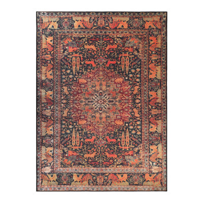 Dragomira Copley 100% Polyester Oriental Medallion Modern Indoor Area Rug 