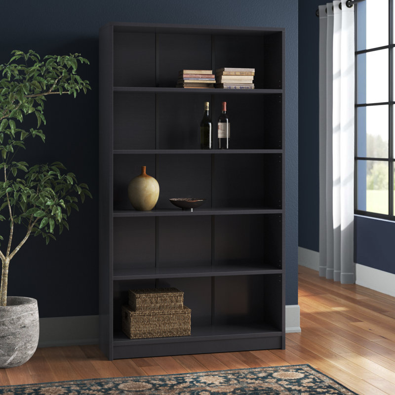 Bibliothèque standard Zahmira, (4 tablettes) H 48 po x l 33 po x P 11,6 po, Noir
