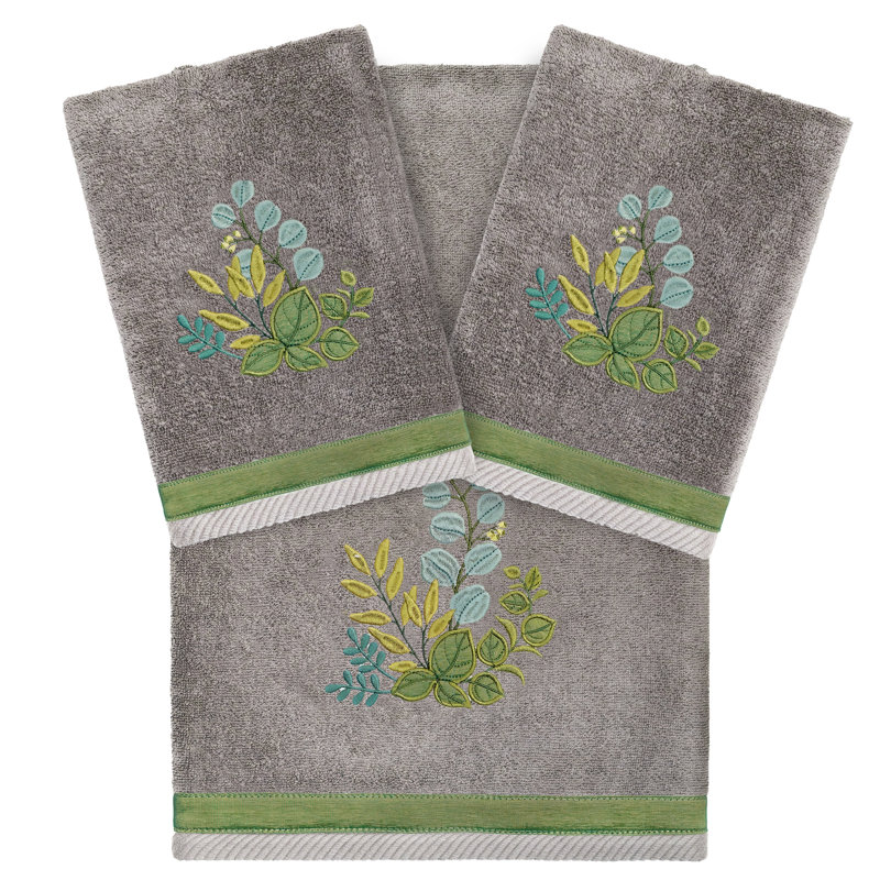 Ensemble de serviettes 3 pièces Botanica, Gris anthracite