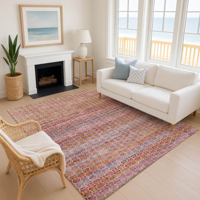 Premium Machine Washable Mayfield AMF2155 Striped Rug