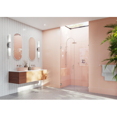 Illume 48.75 in. x 78 in. Fully Frameless Wall Hinge Shower Door