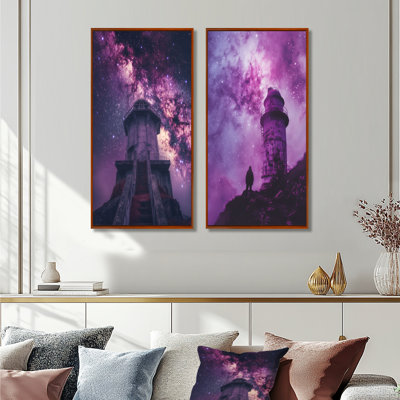 Ensemble de 2 pièces d'art mural pourpre