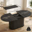 Table de salle à manger extensible avec pieds rayés, noir