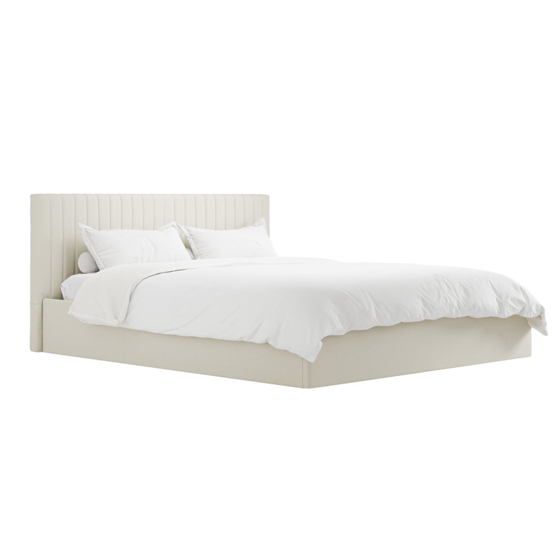 Berlin Upholstered Ottoman Storage Bed, Super King (6'), White