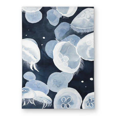Jellyfishs Blue Outdoor Area Rug - Aquatic Animal Home Decor