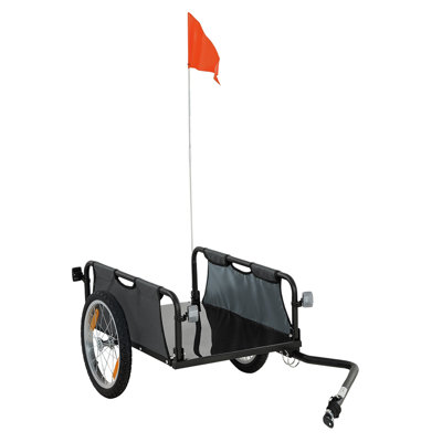 Remorque Soozier avec roues pneumatiques 16 po, jantes en aluminium, attelage universel, capacité de 88 lb, gris
