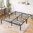 Garveehome Twin Size Metal Platform Bed Frame, Noise Free Anti-sliding Metal Slats, Heavy Duty Mattress Foundation with under Storage Space, 800LBS Capacity, No Box Spring Needed, Black